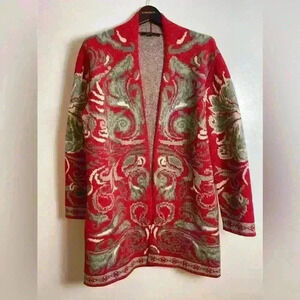 Maxsport Size M Red/Grey Paisley Sweater